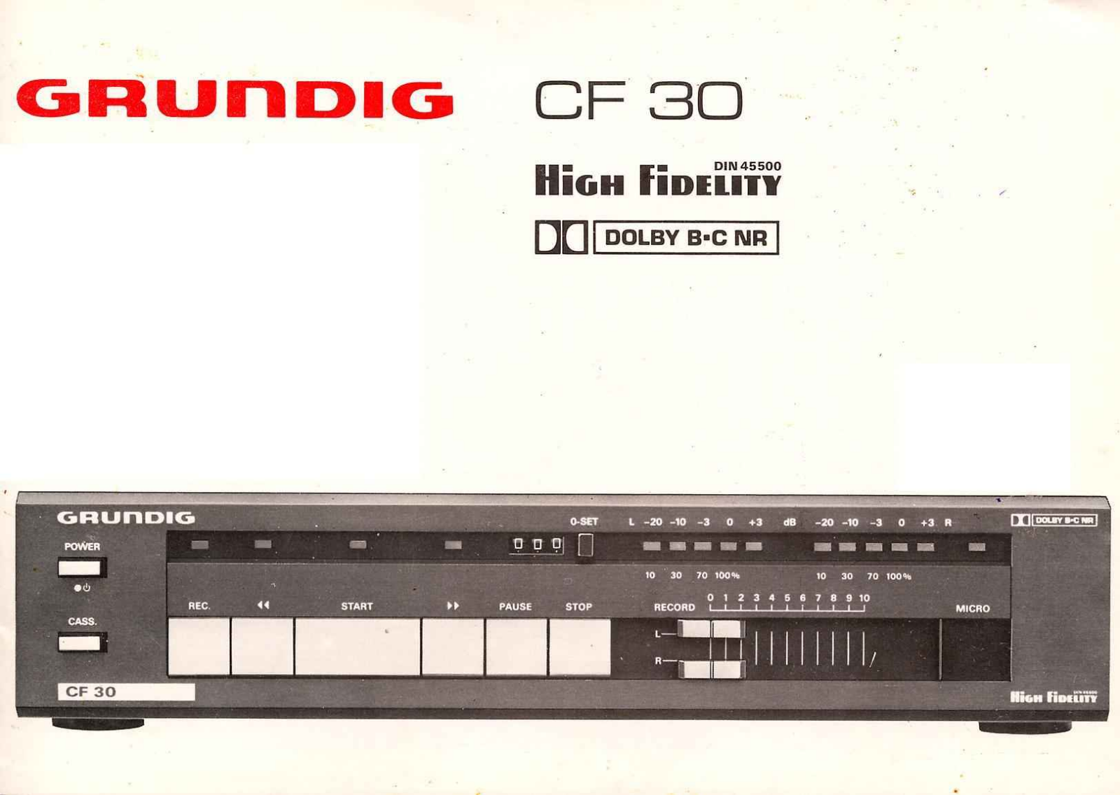 Grundig CF-30 Owners Manual