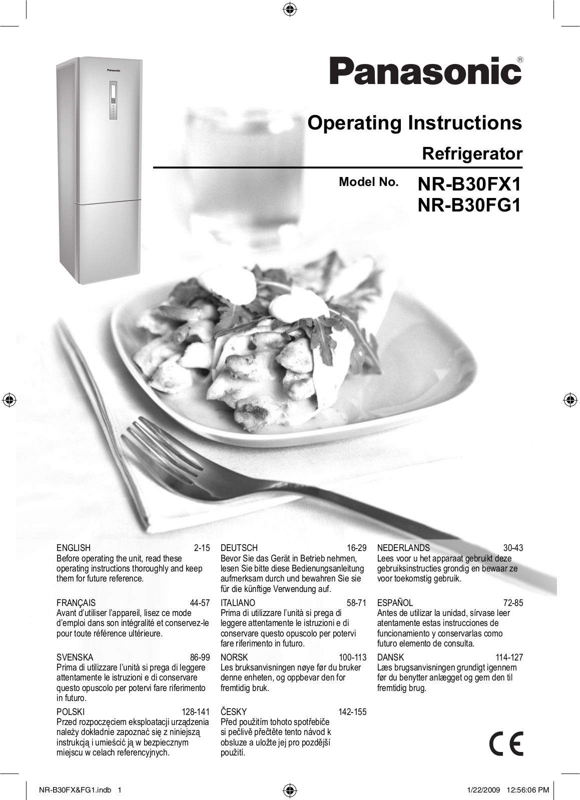 Panasonic NR-B30 Operating Instructions