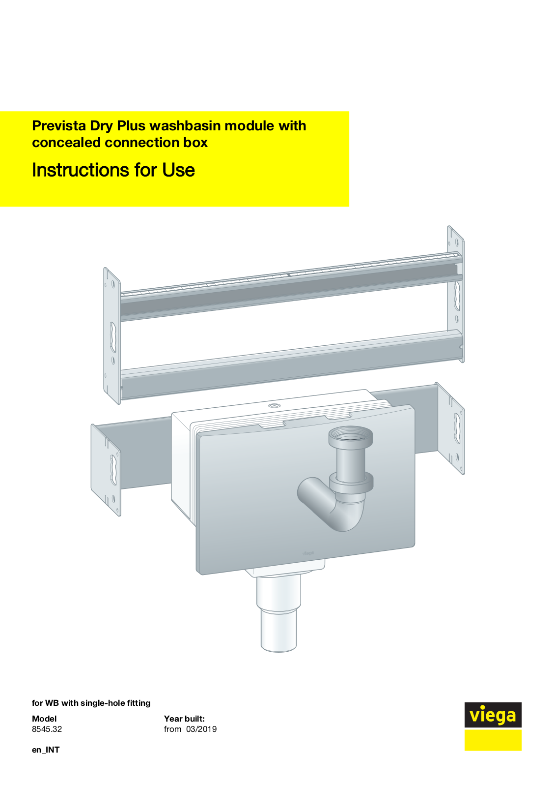 Viega Prevista Dry Plus 8545.32 Instructions For Use Manual