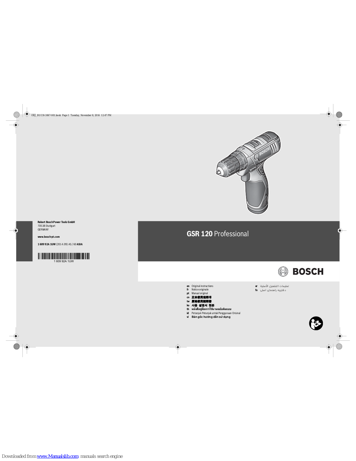 Bosch GSR 120 Professional, GSR 12-2-LI Professional Original Instructions Manual