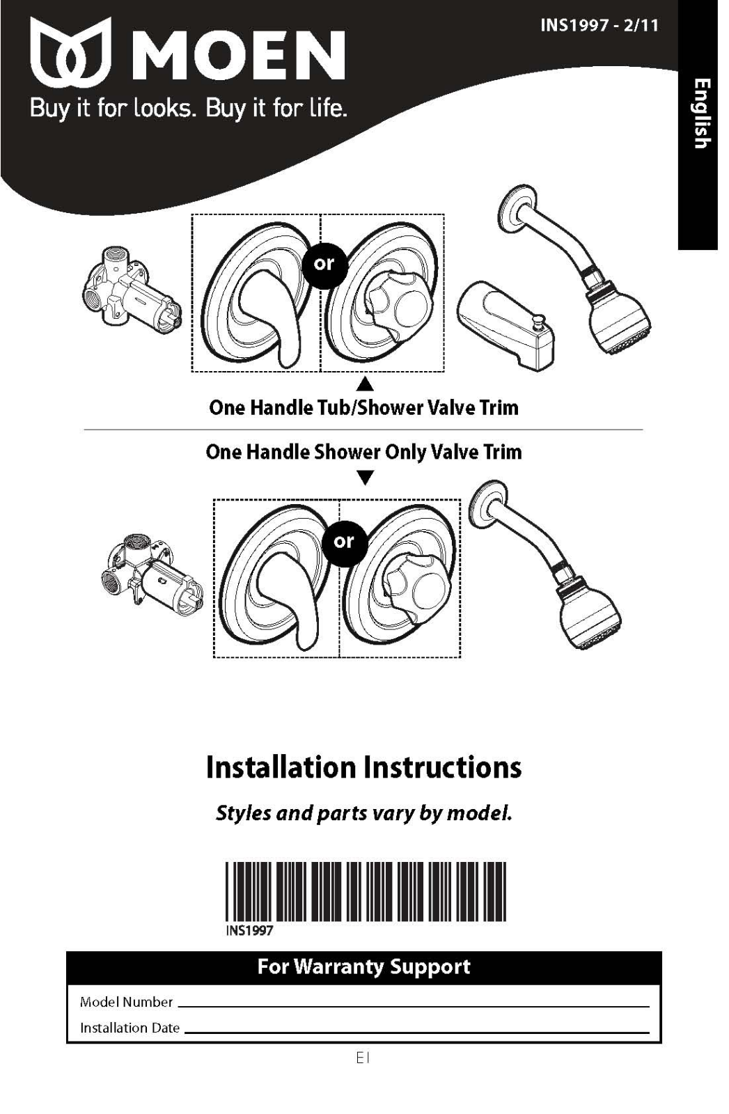 Moen INS1997 User Manual