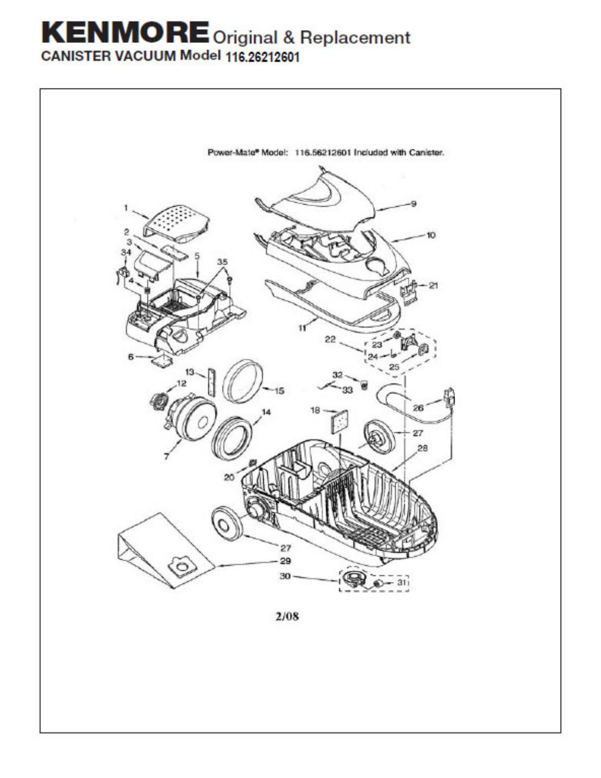 Kenmore 116.26212601 Owner's Manual