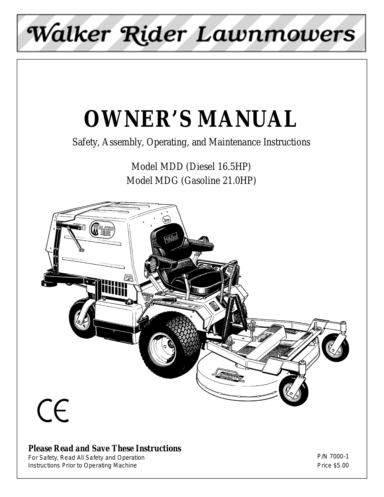 Walker MDG User Manual