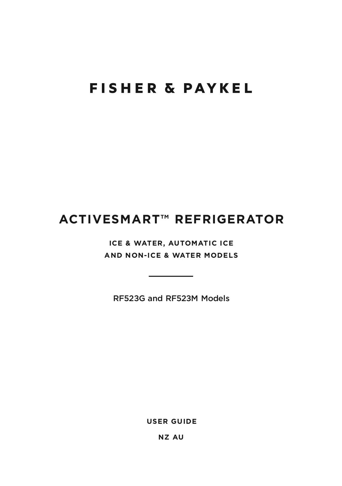 Fisher & Paykel RF523GDUX1, RF523GDX1 User Manual