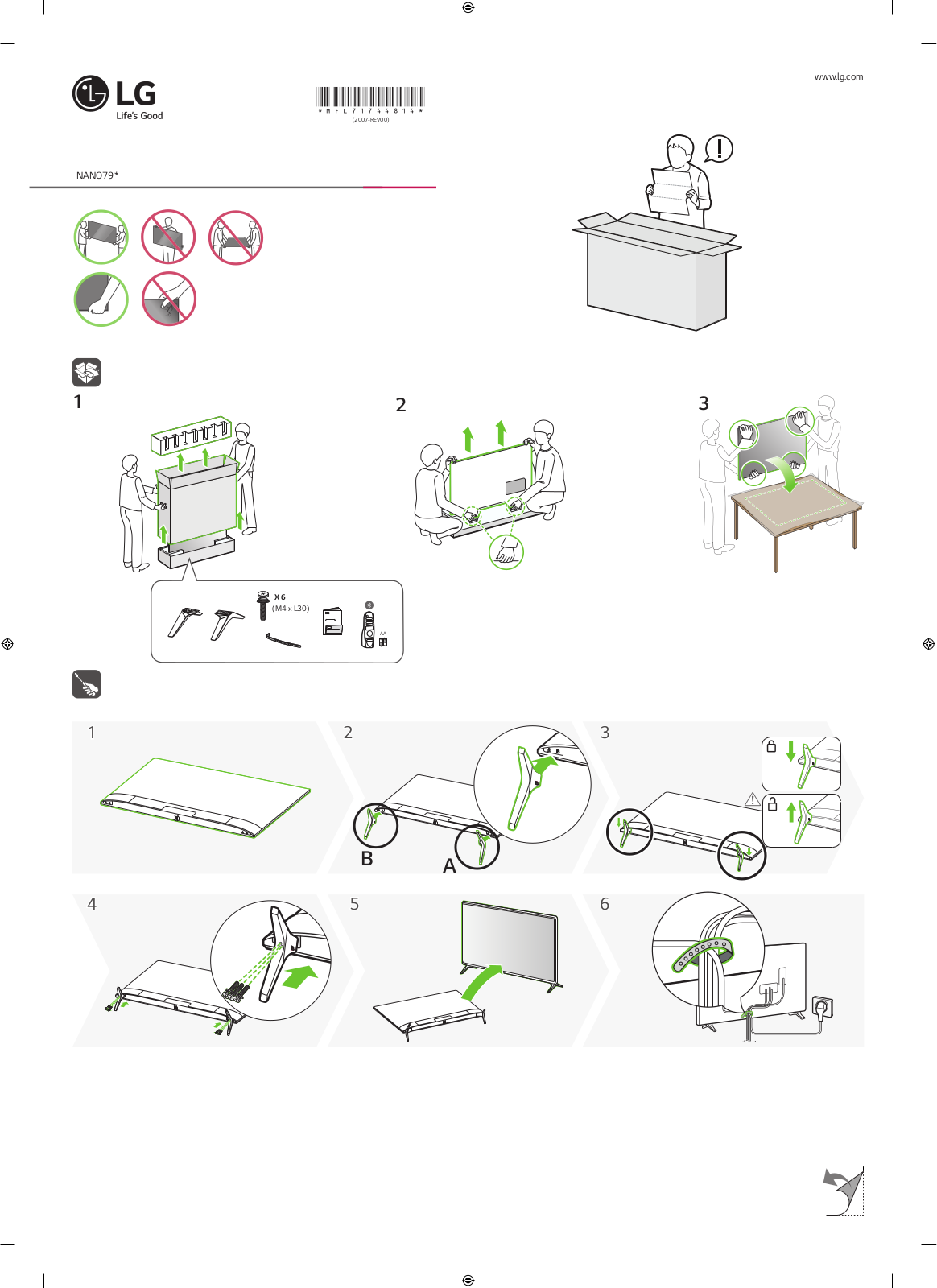 LG 75NANO79VNE Abridged Installation Guide