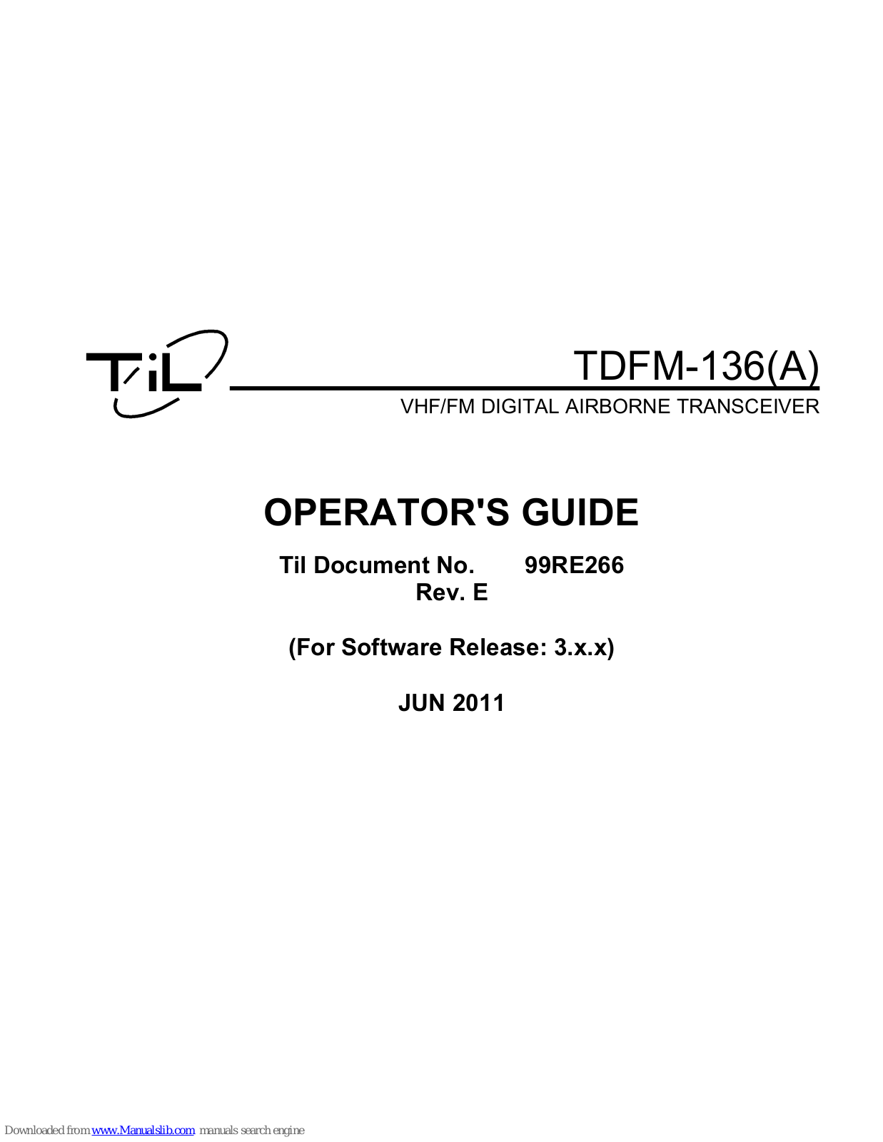TIL TDFM-136, TDFM-136A Operator's Manual - ManualMachine.com