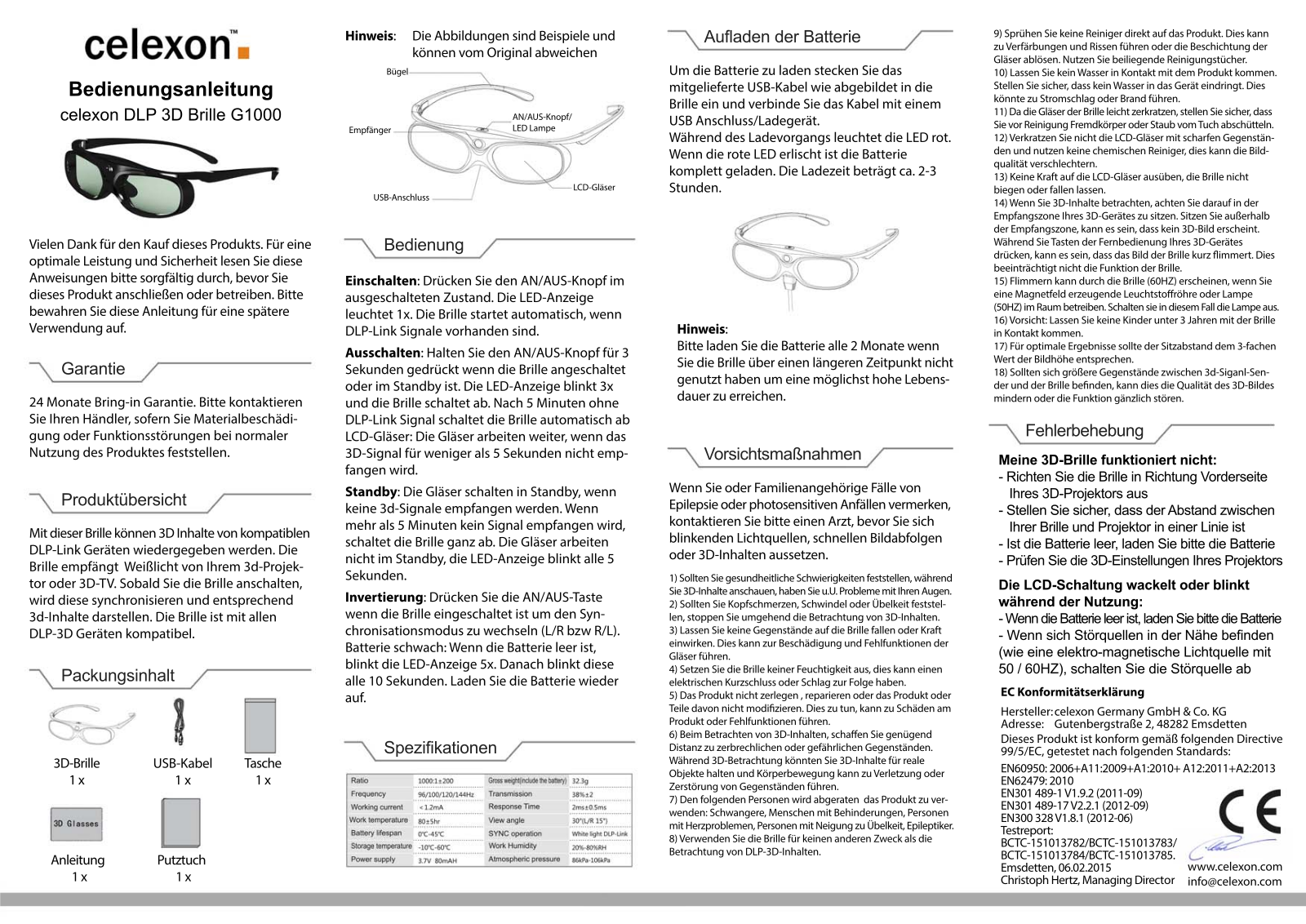 Celexon G 1000 User manual