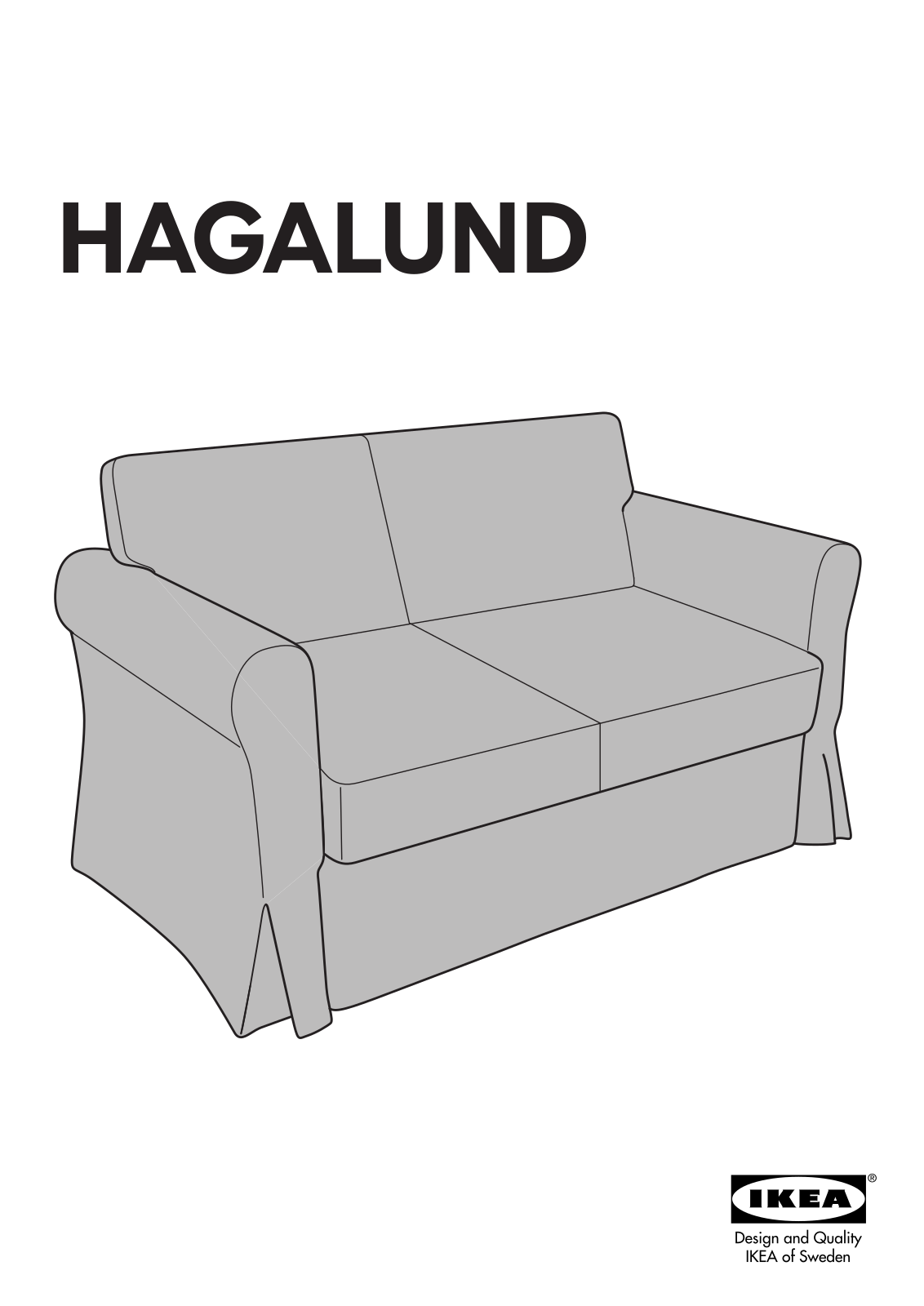 IKEA HAGALUND SOFA BED COVER Assembly Instruction