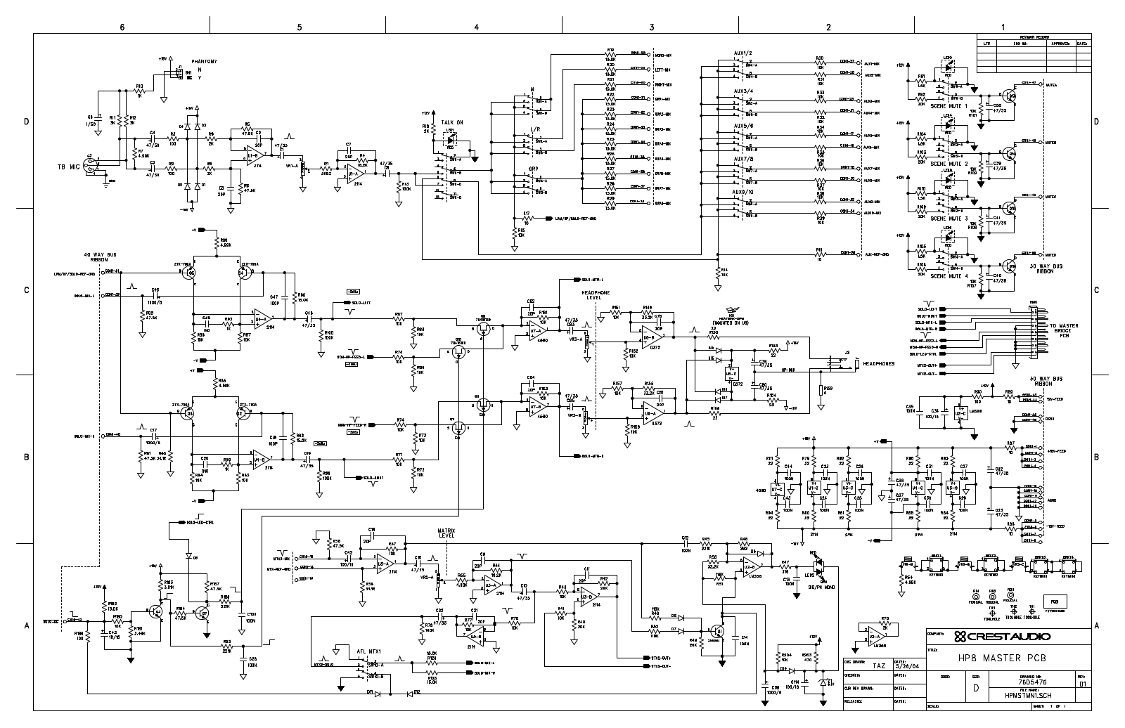 Crest HP8-Set, HP-8-Master-1 Schematic