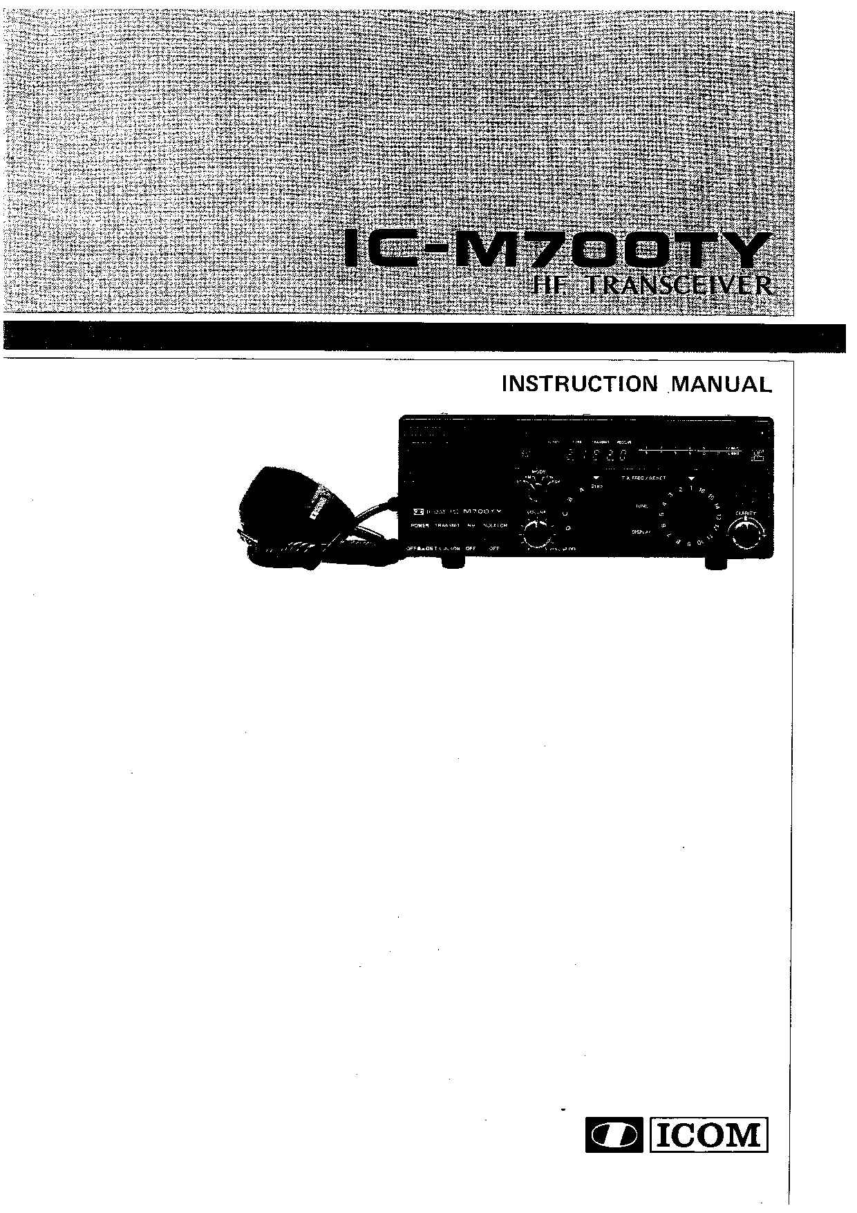 Icom IC-M700TY User Manual