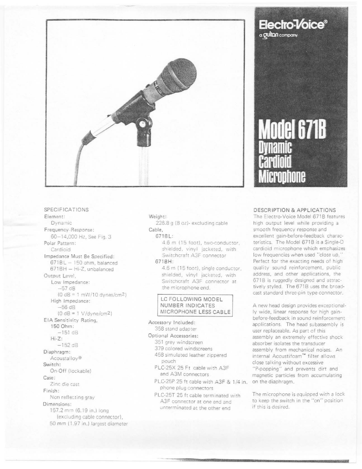 Electro-Voice 671B User Manual