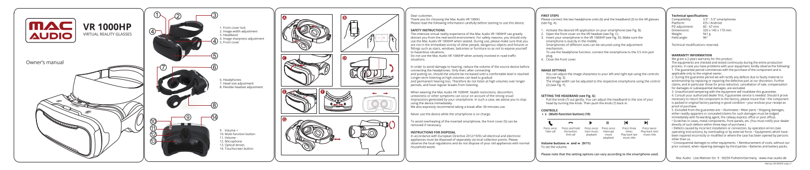 Mac Audio VR 1000HP User Manual