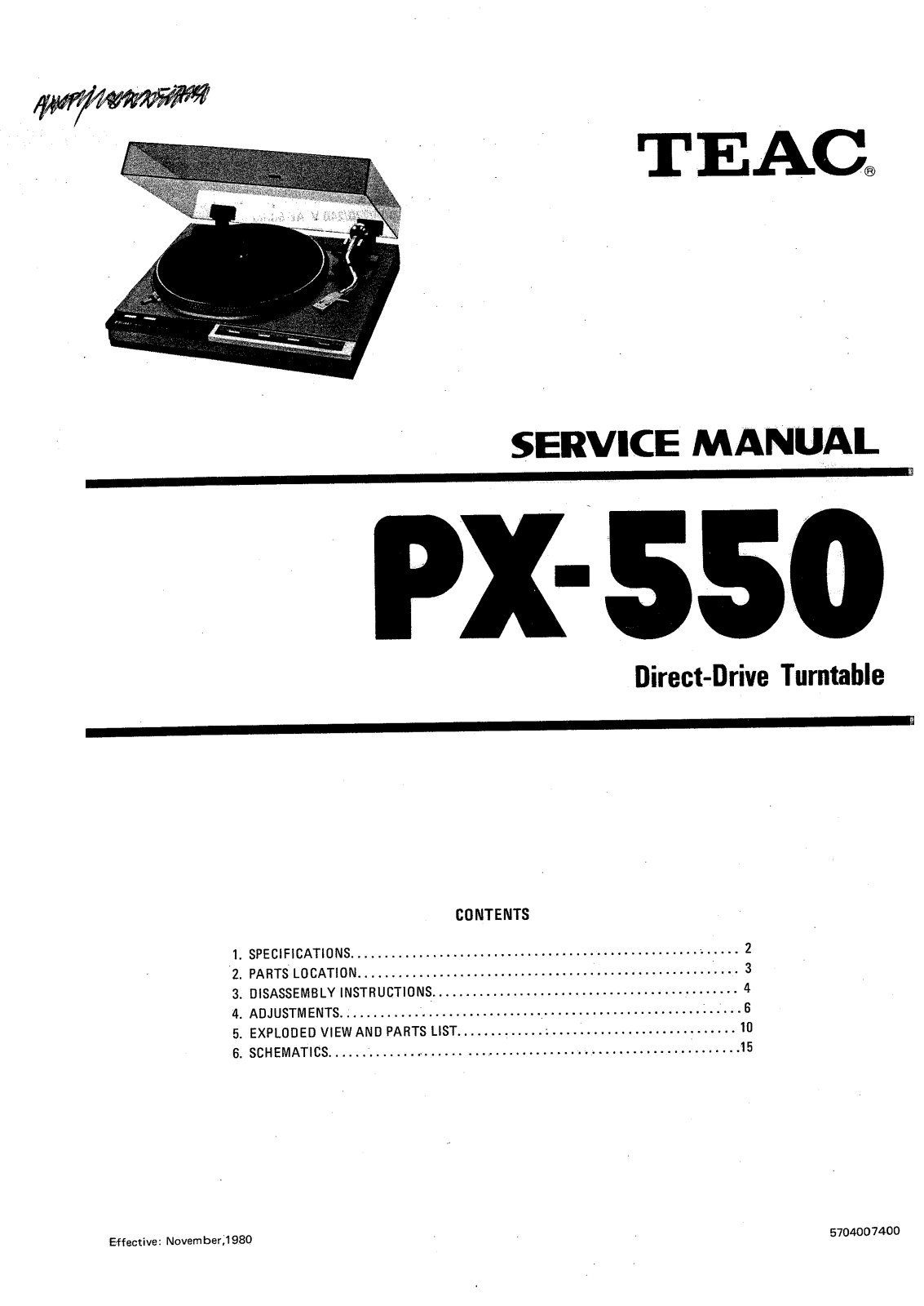 Teac PX-550 Service Manual