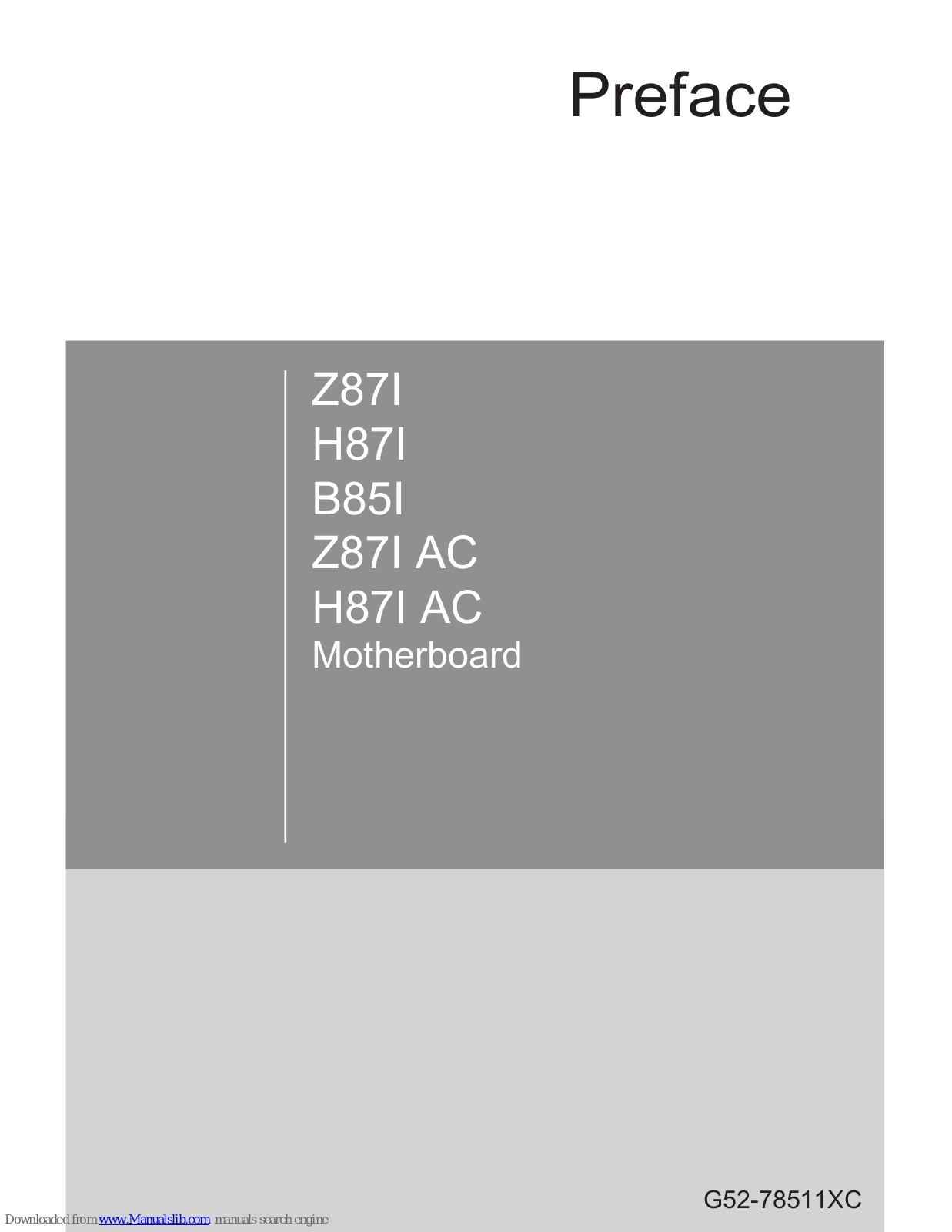 MSI Z87I AC, H87I AC, H87I, B85I User Manual