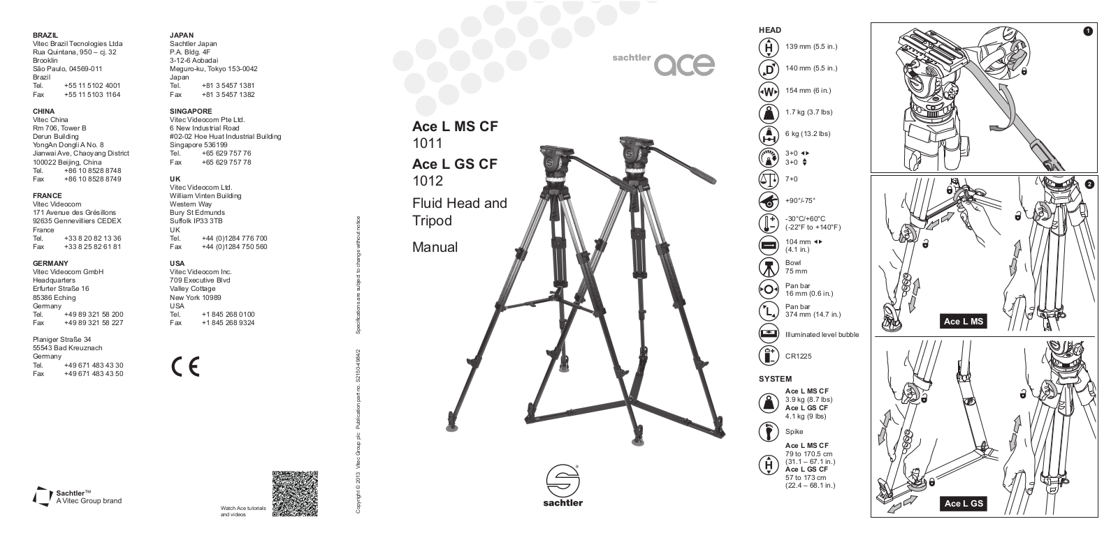 Sachtler 1012, 1011 User manual