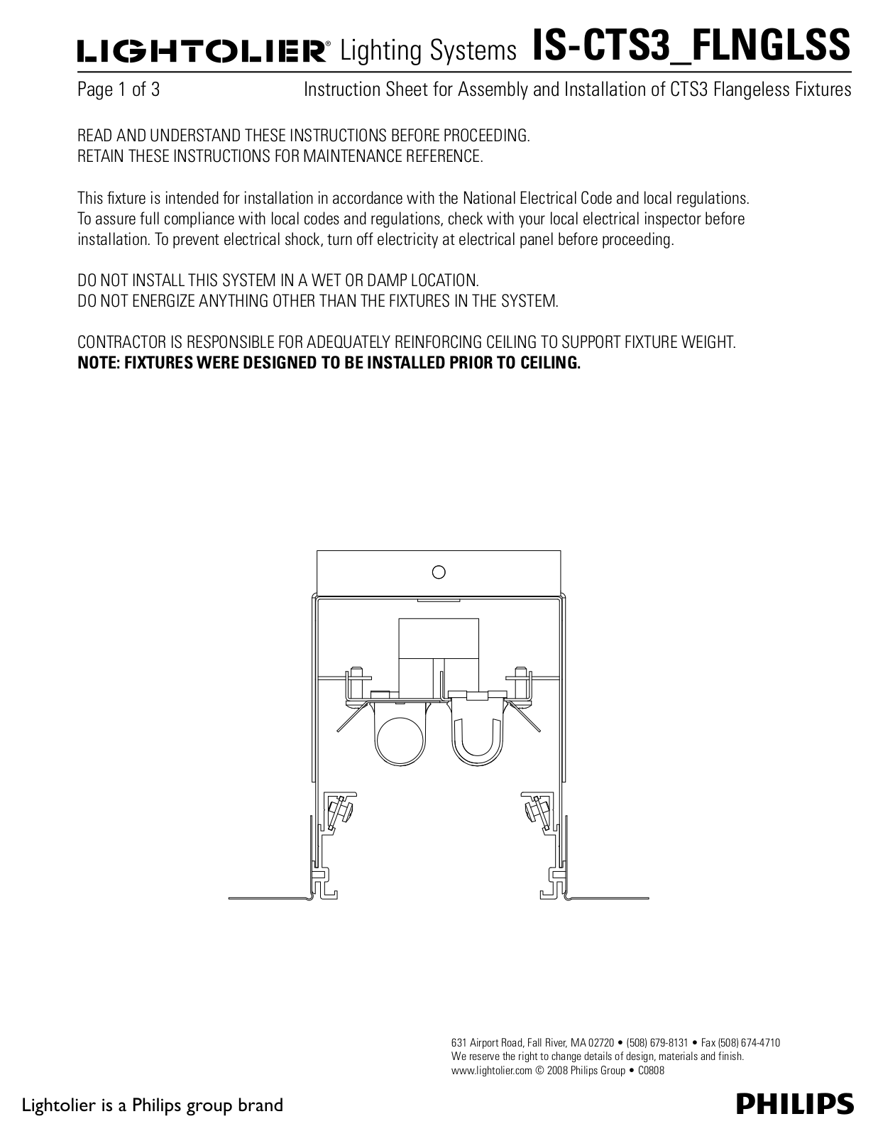 Lightolier IS-CTS3-FLNGLSS User Manual