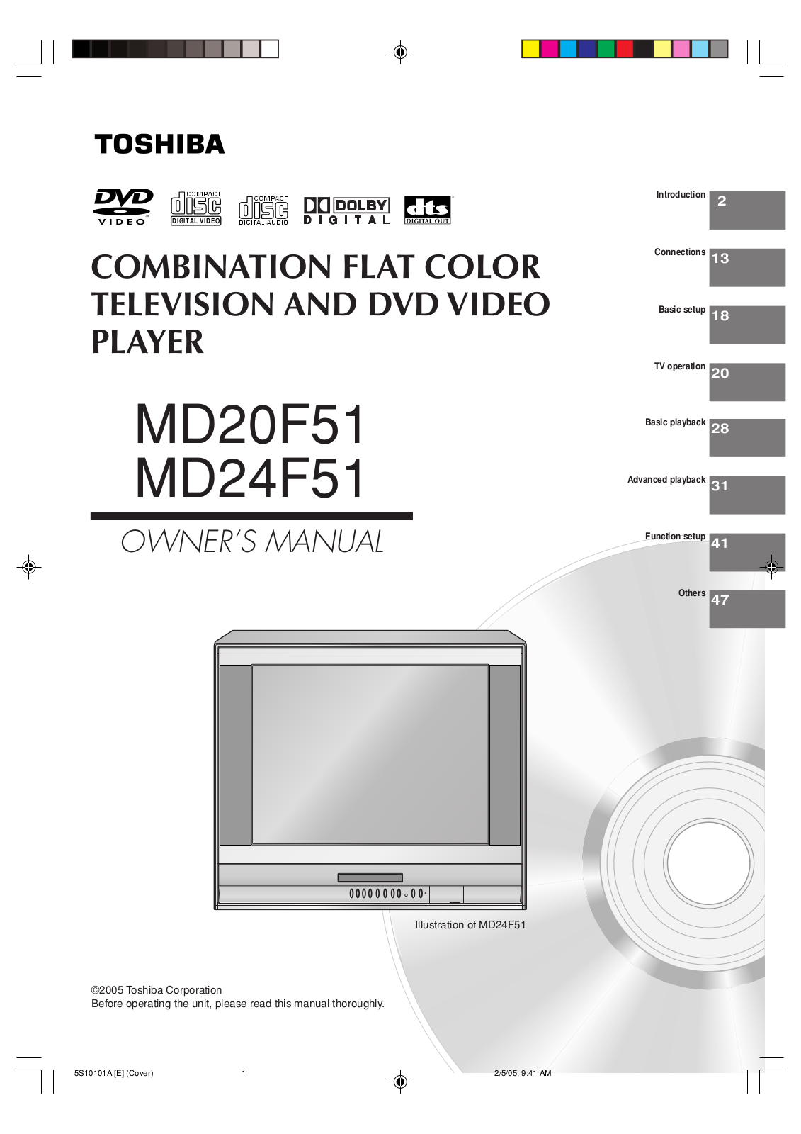 Toshiba MD20F51, MD24F51 User Manual