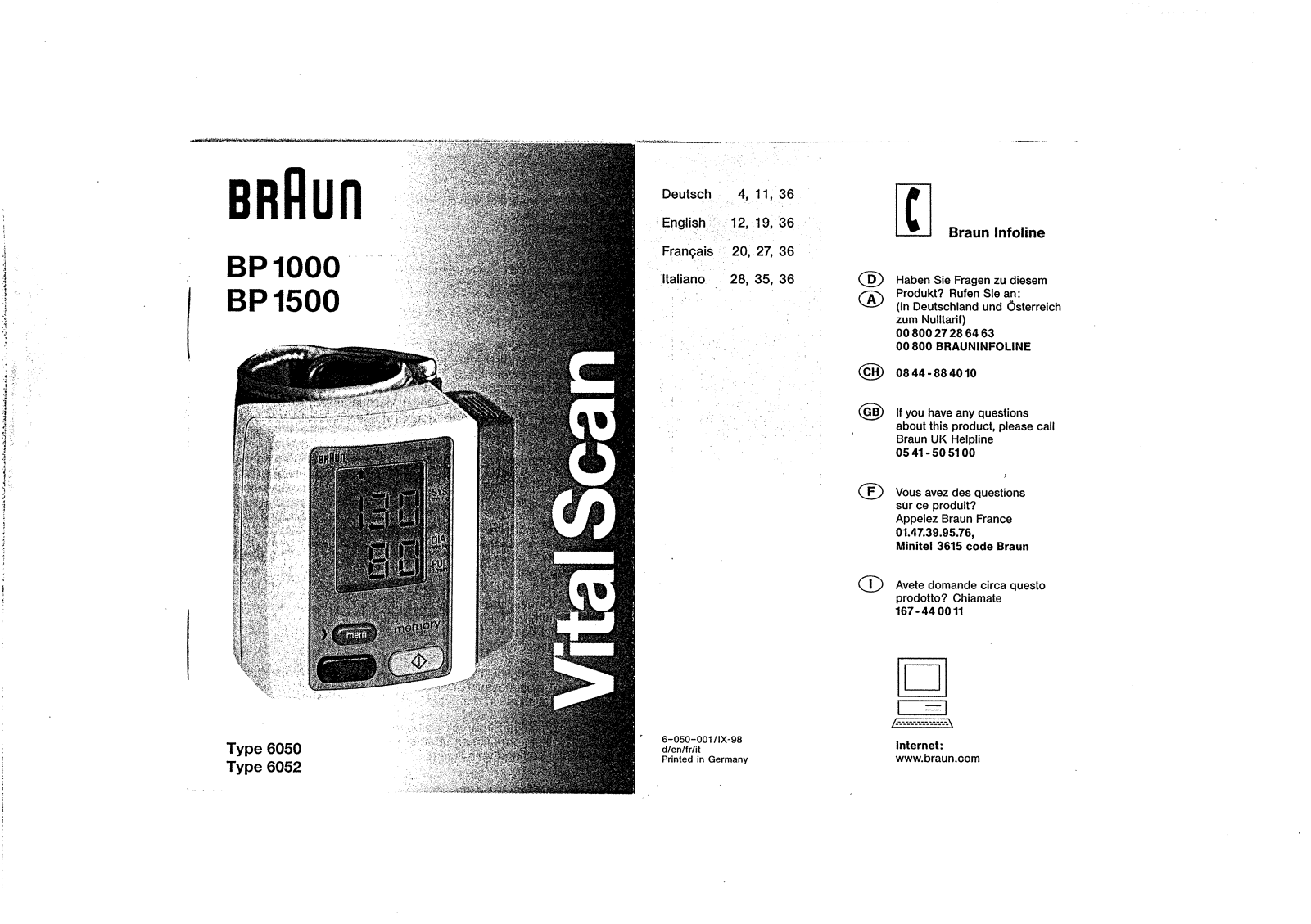 Braun BP 1000, BP 1500 User Manual