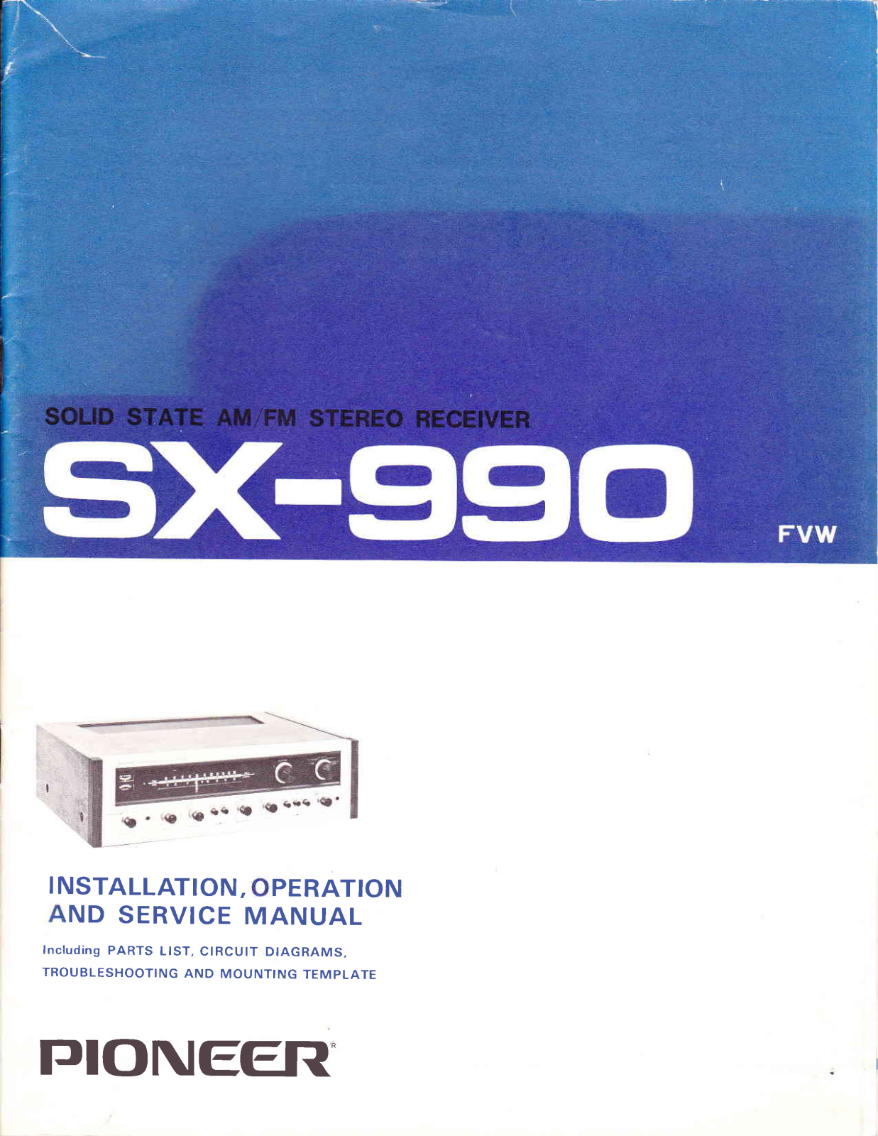 Pioneer SX-990 Owners manual