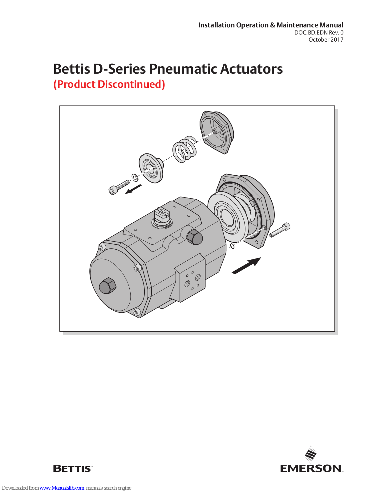 Emerson Bettis D Series, D12, D40, D65, D150 Installation, Operation & Maintenance Manual