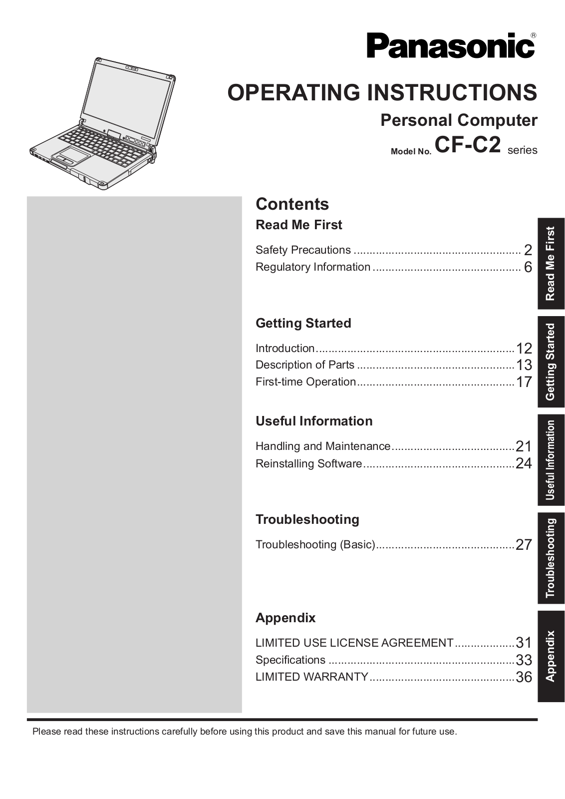 Panasonic 9TGWW12C, 9TGWW12D User Manual