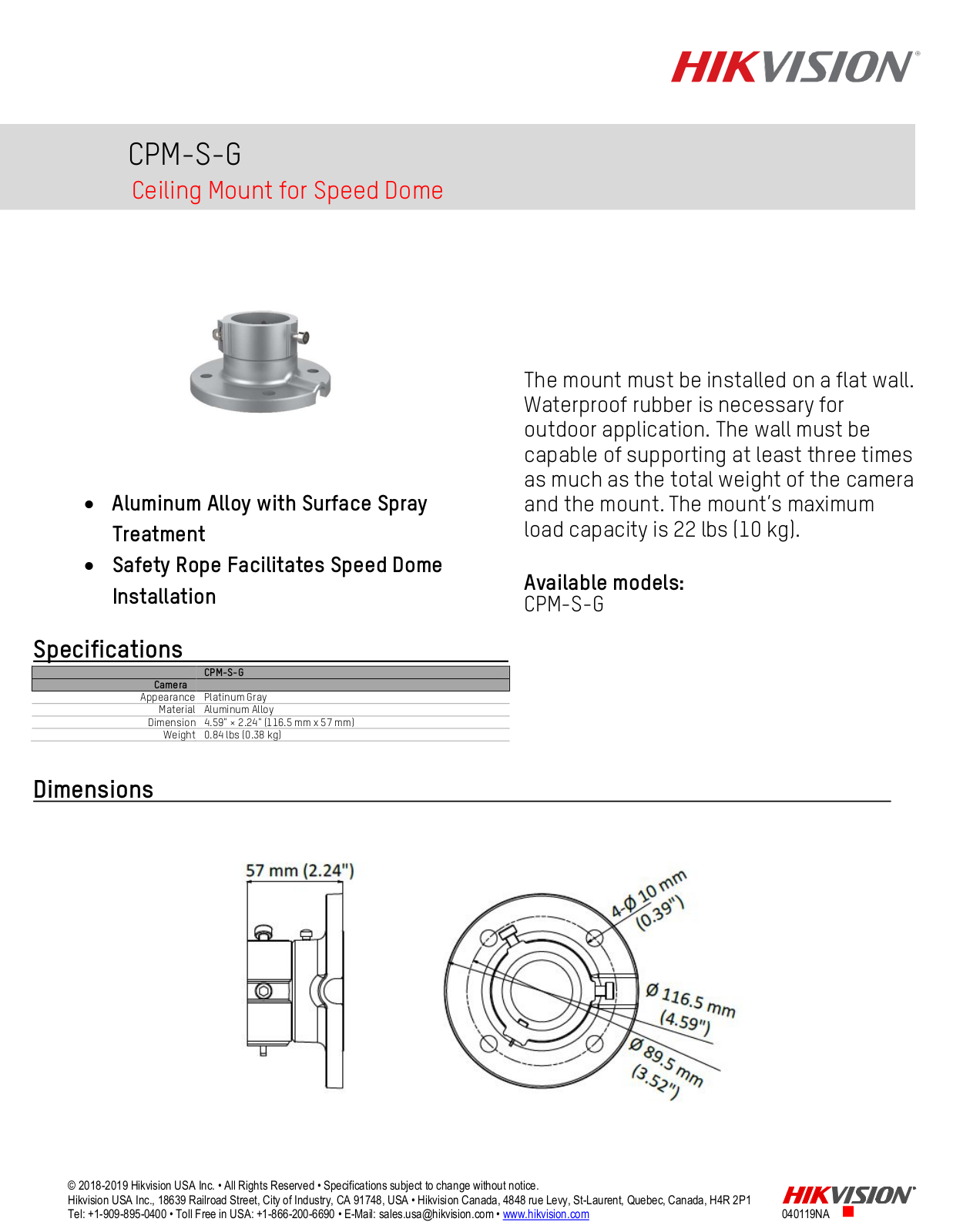 Hikvision CPM-S-G Specsheet - ManualMachine.com