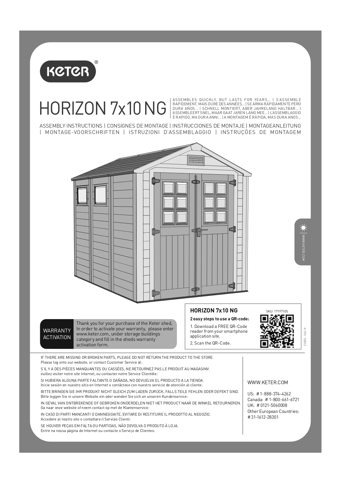 Keter Horizon 7X10 NG User Manual