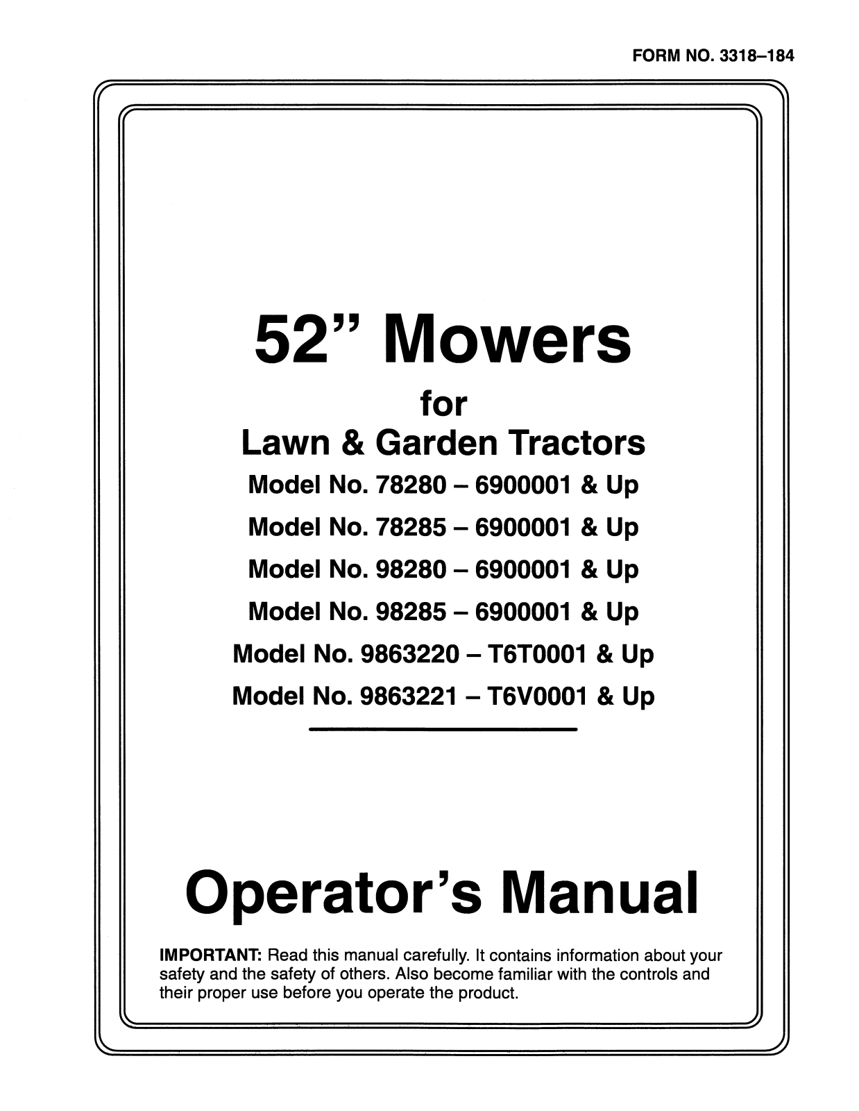 Toro 78280, 78285 Operator's Manual