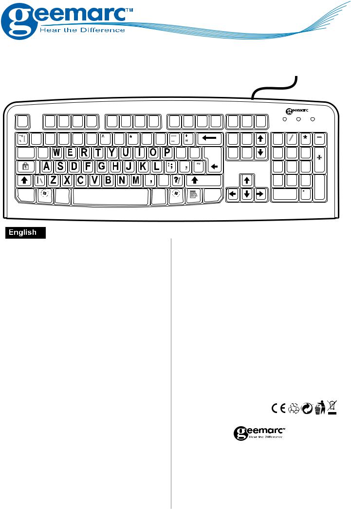 Geemarc Keyboard operation manual