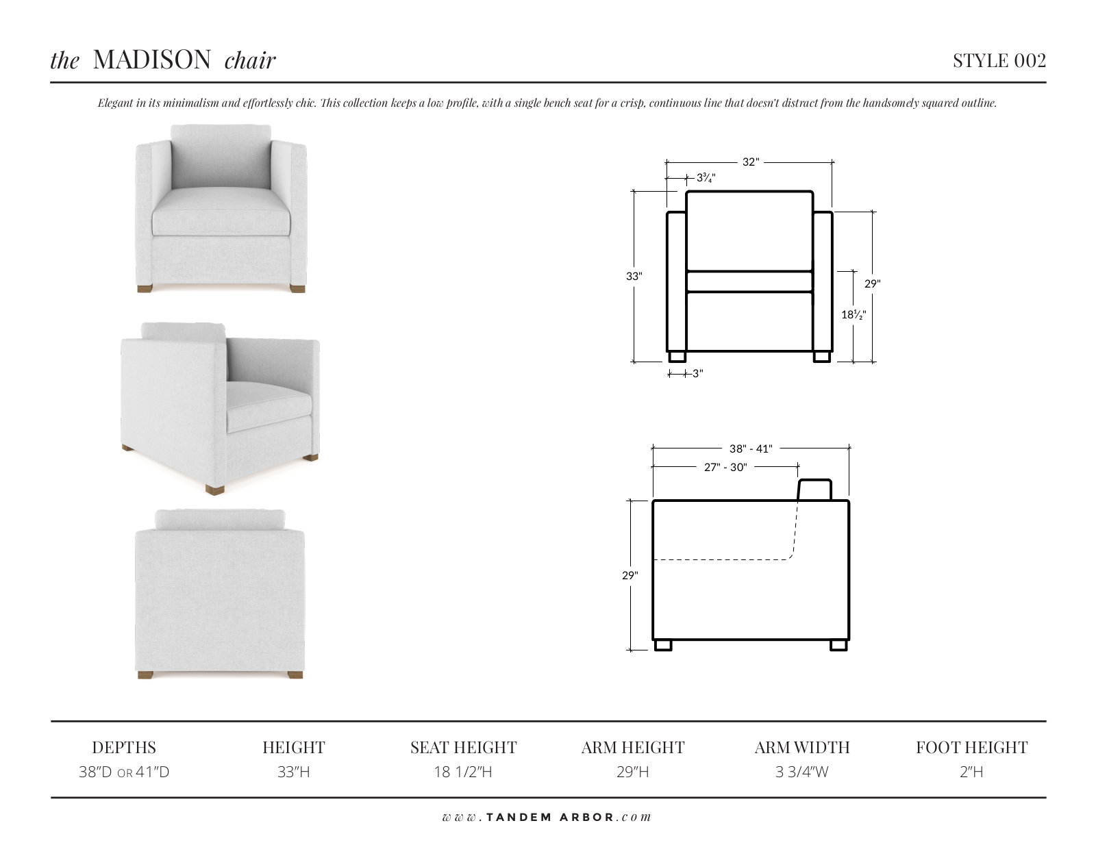 Tandem Arbor SBGA1113 Specifications - ManualMachine.com