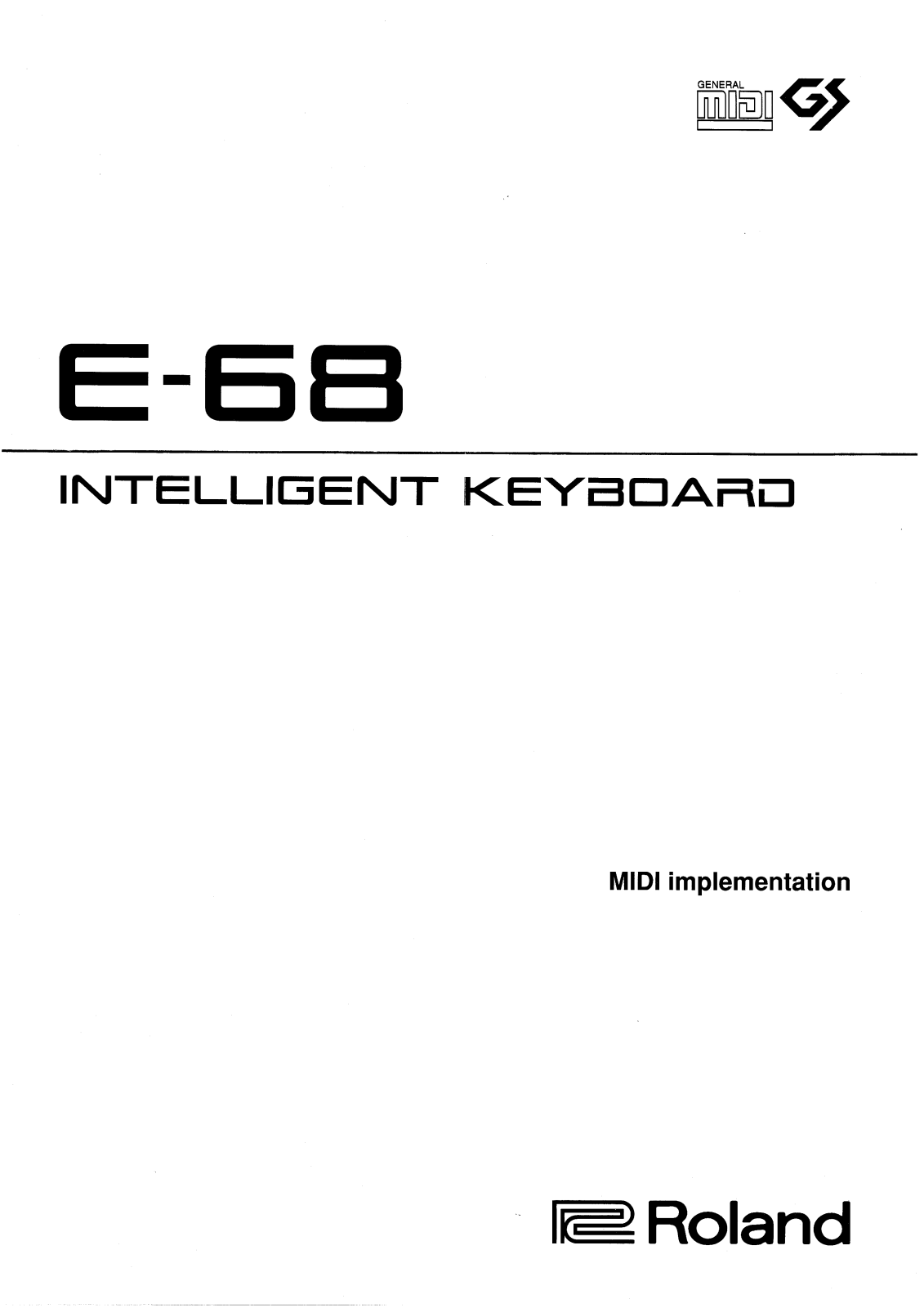 Roland E 68 Service Manual