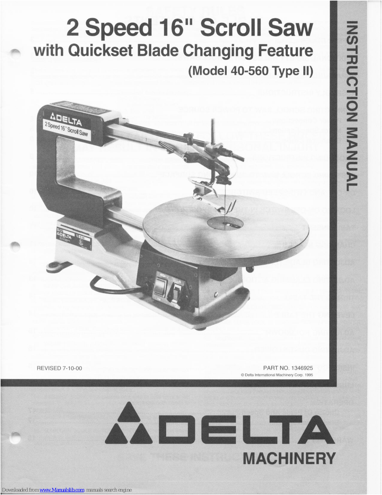 Delta 40-560 II Instruction Manual