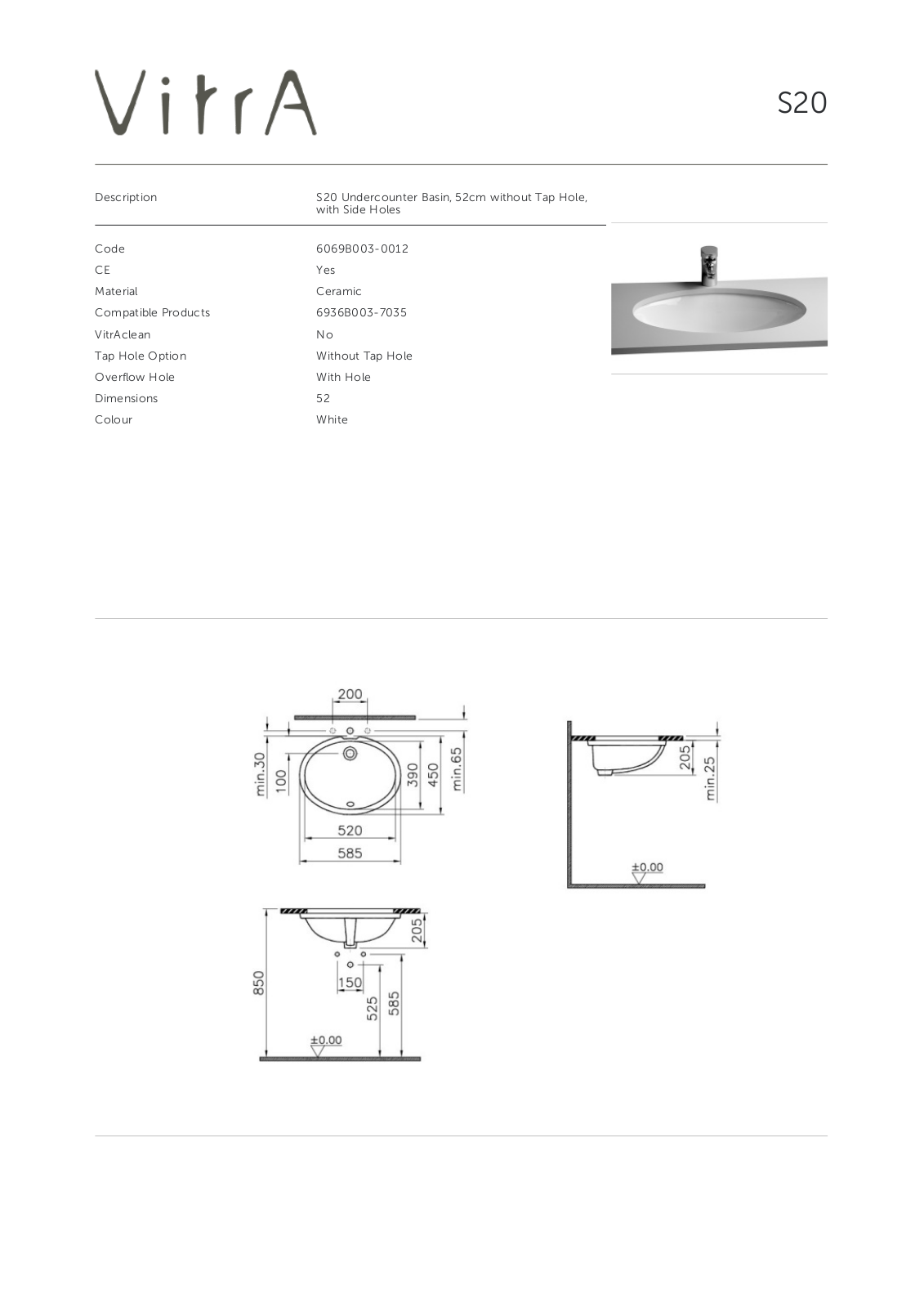 Vitra 6069B003-0012 Datasheet