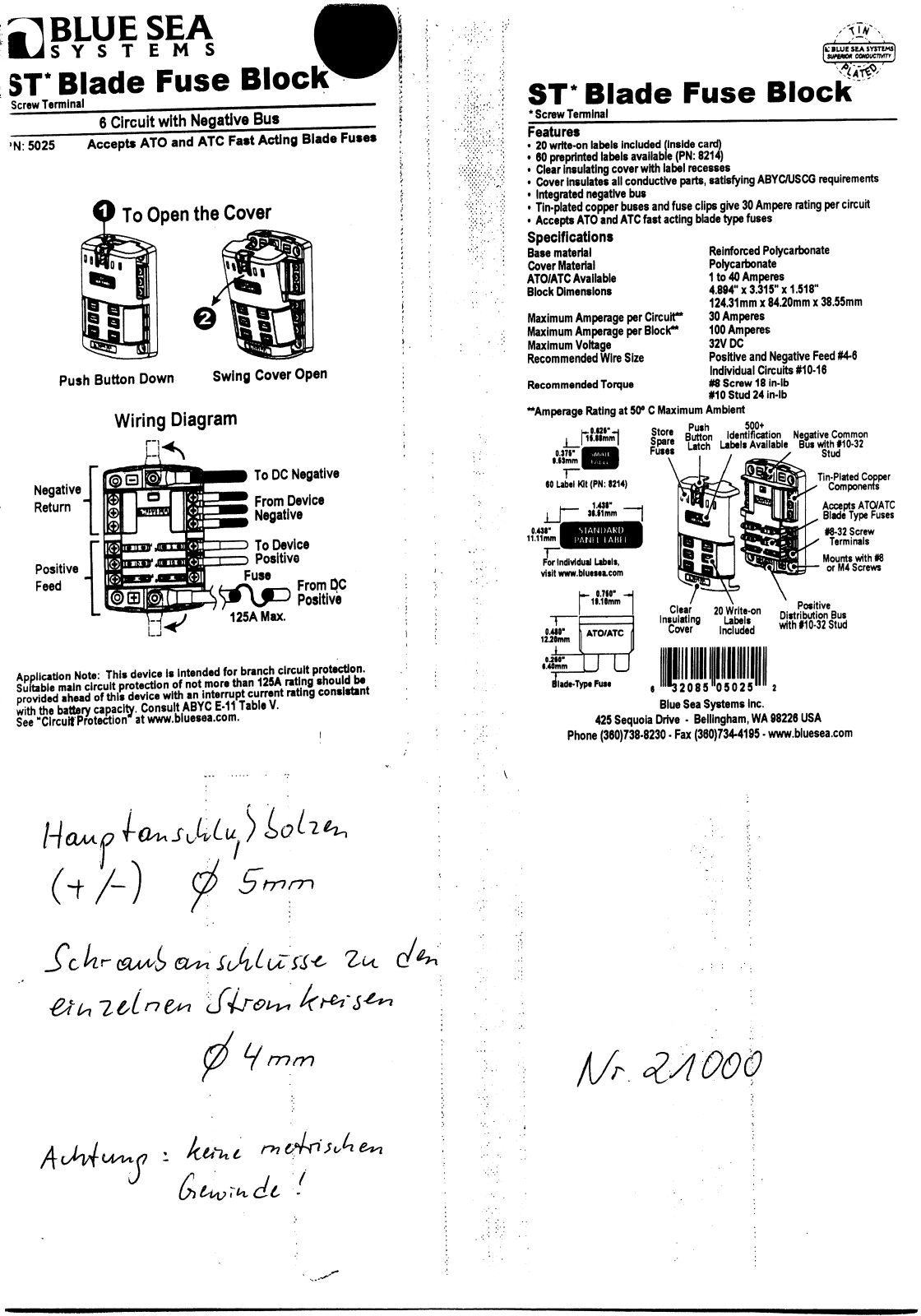 BLUE SEA 5025 User guide - ManualMachine.com