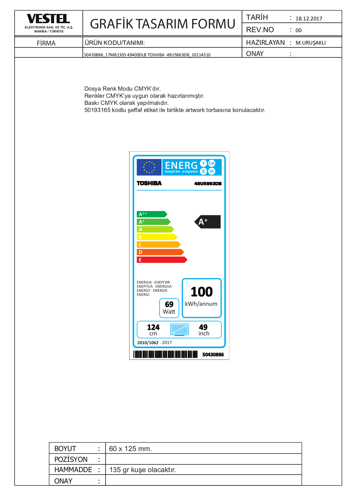 Toshiba 49U5863DB Instruction manual