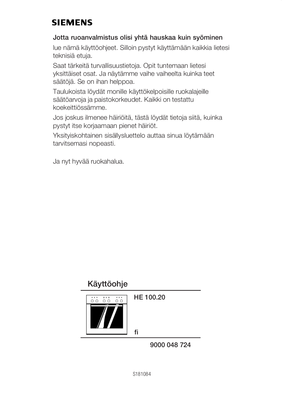 Siemens HE100220, HE100420 User Manual