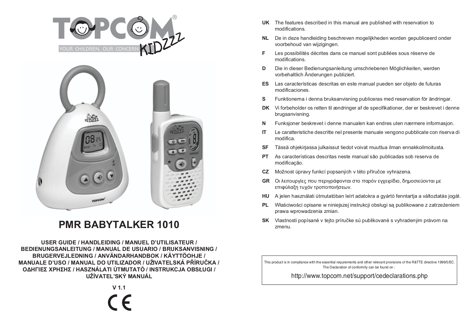 Topcom Babytalker PMR 1010 User Manual