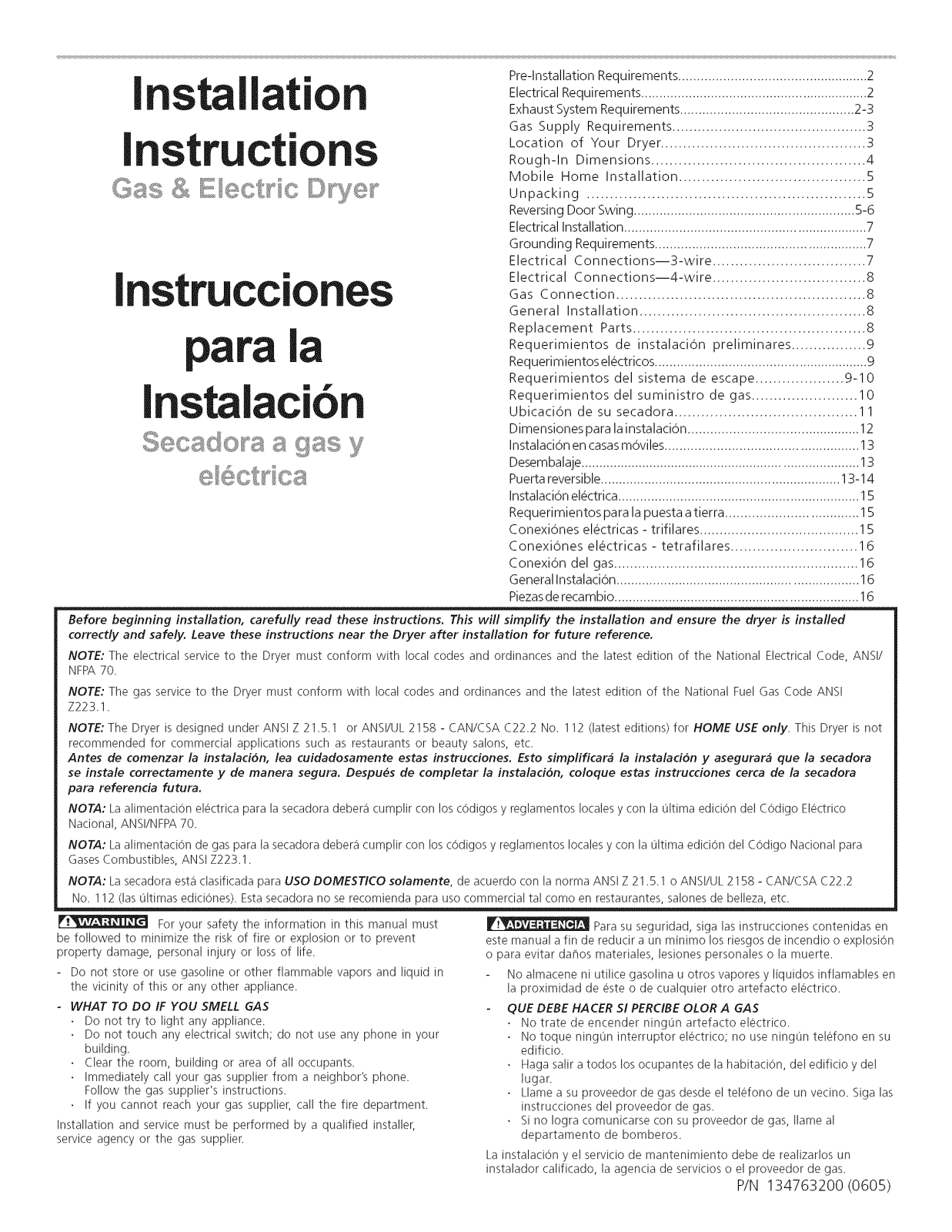 Frigidaire GLGQ2152EE0, LEQ2152EE0 Installation Guide - ManualMachine.com