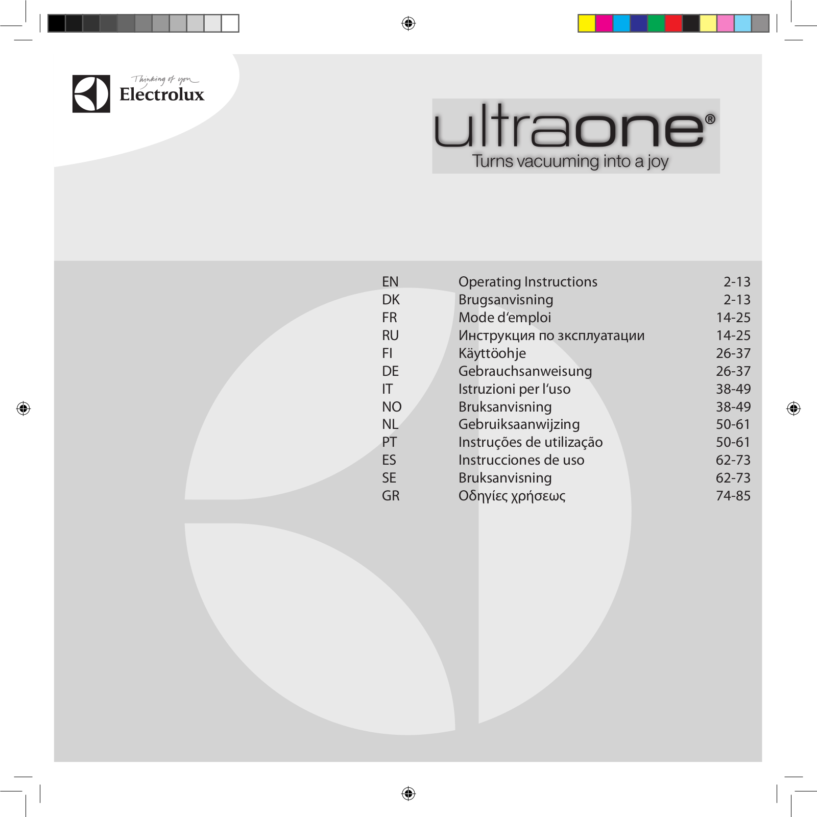 ELECTROLUX Z8822R, Z8860T, Z8870C, Z8860CS, Z8822GP User Manual