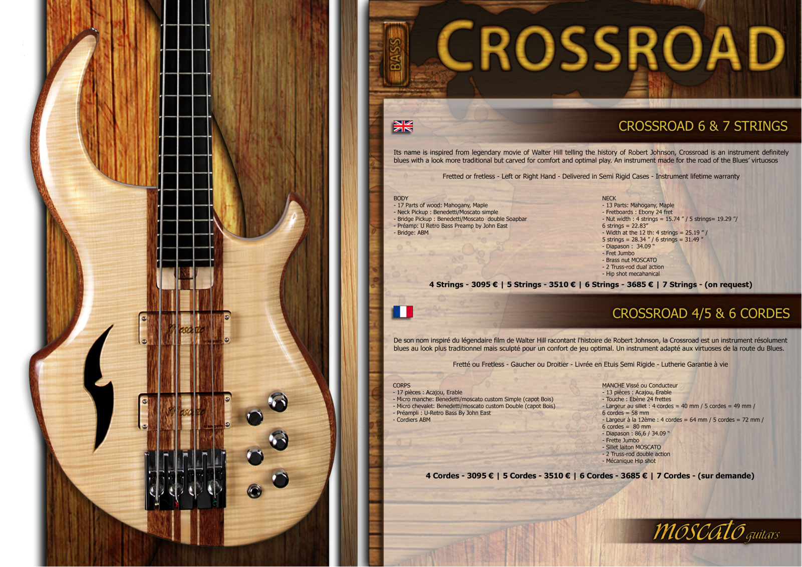 Moscato Guitars Crossroad Catalog Page