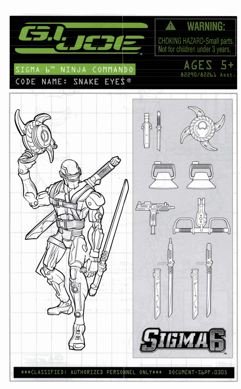 HASBRO GI Joe Sigma Six Ninja Commando Code Name Snake User Manual