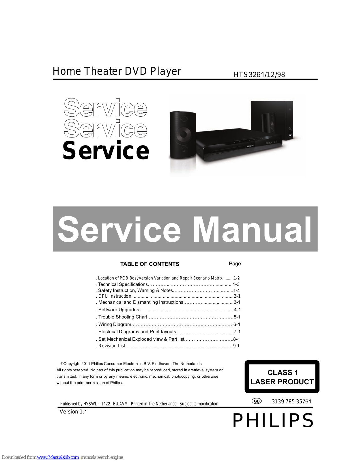 Philips HTS3261/12/98 Service Manual