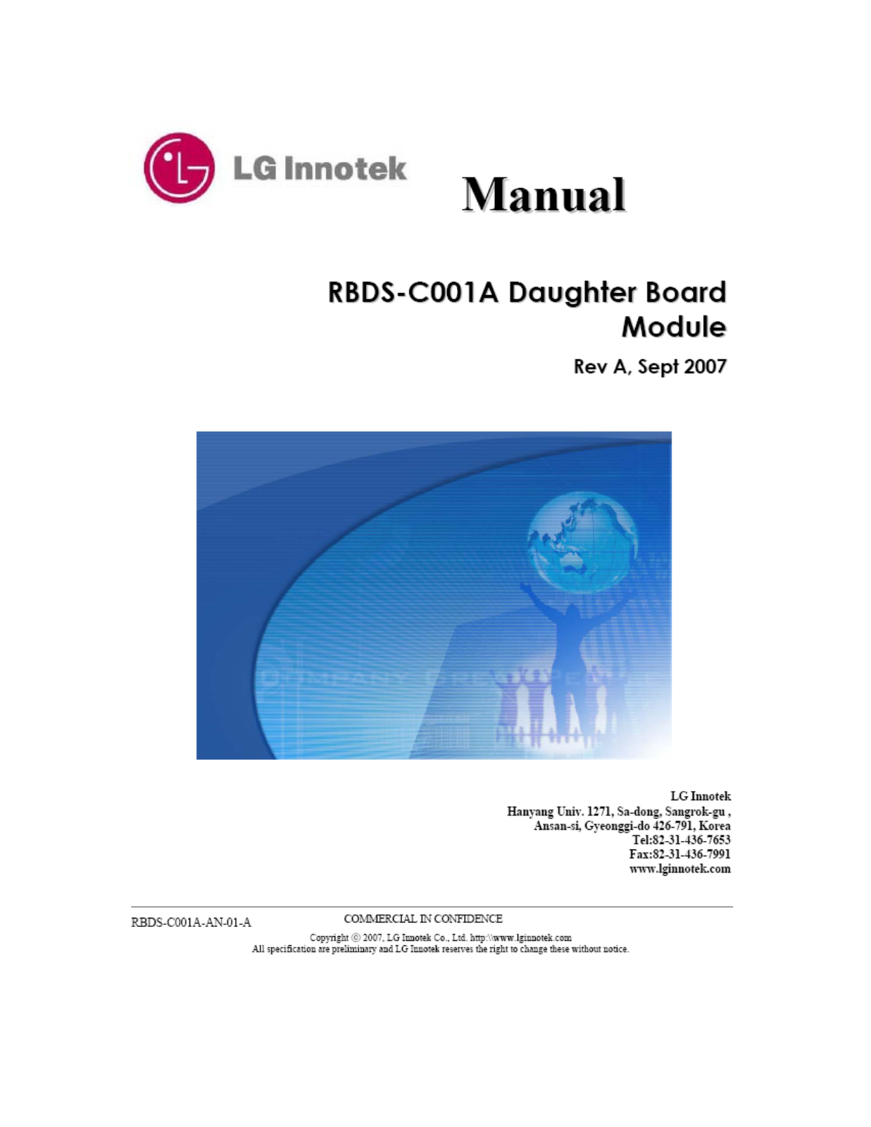 LG Innotek RBDS C001X User Manual