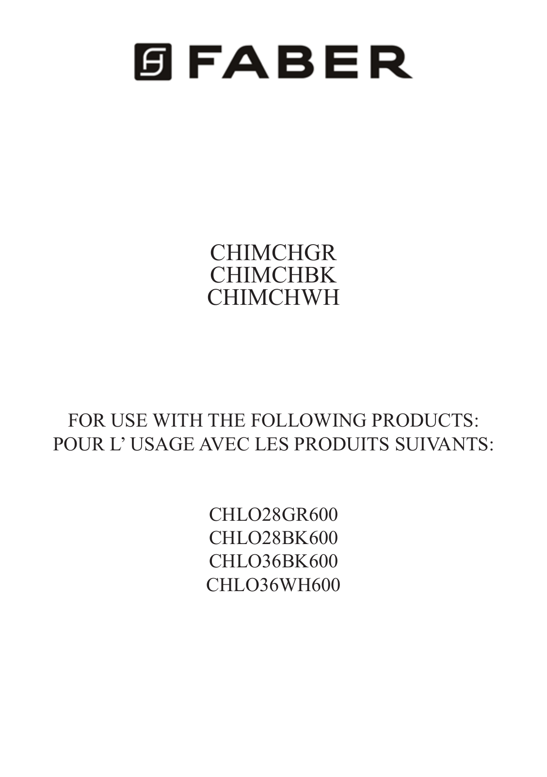 Faber CHIMCHGR, CHIMCHBK, CHIMCHWH Quick Start Manual