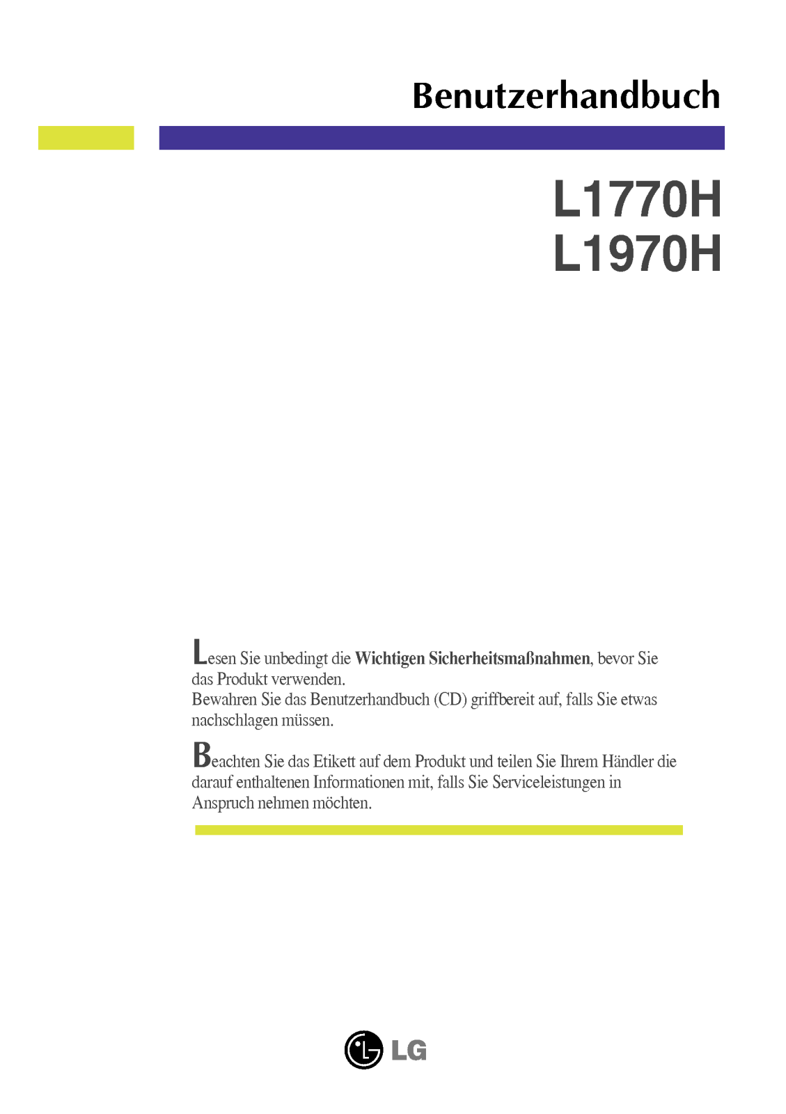 Lg L1770H User Manual