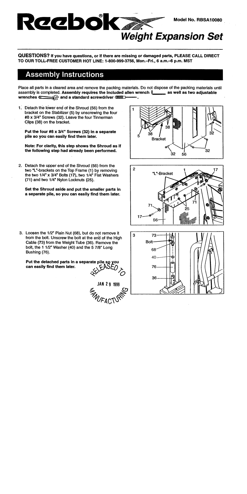 Reebok RBSA10080 Owner's Manual