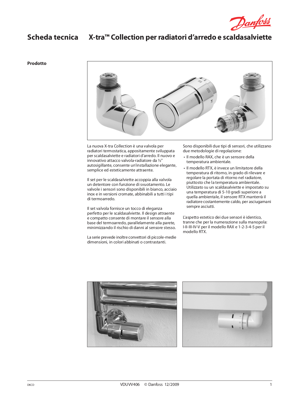 Danfoss RA-URX, RLV-X Data sheet