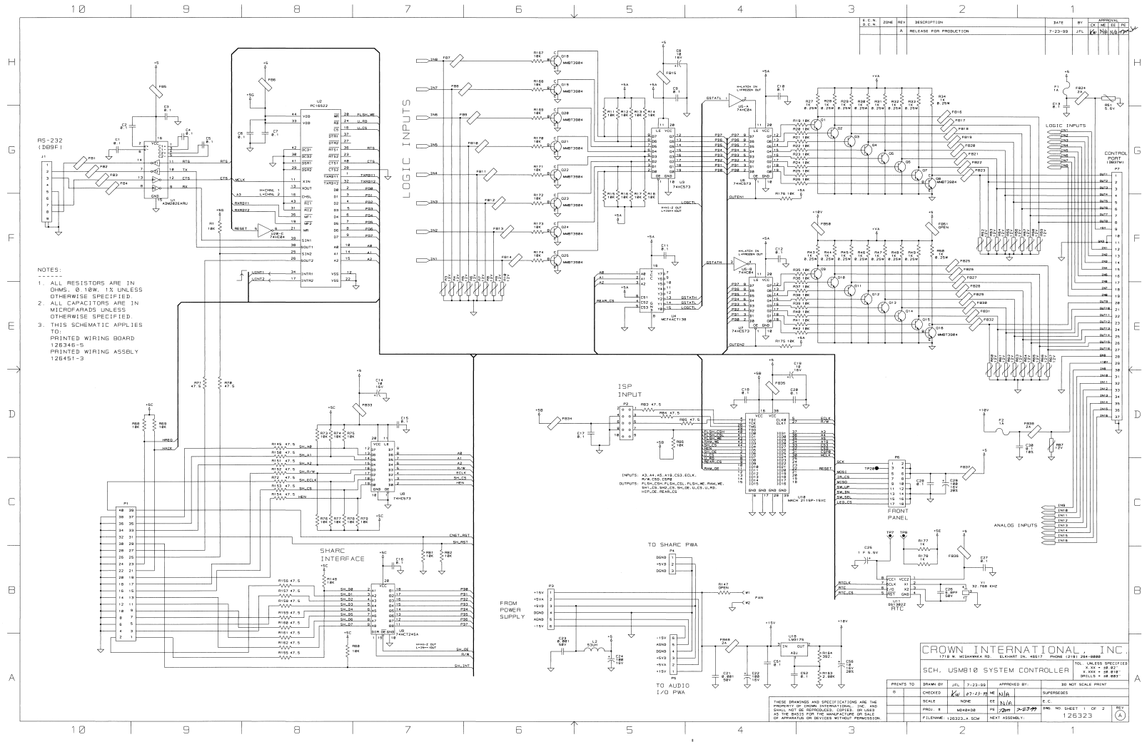 Crown USM-810 Schematic