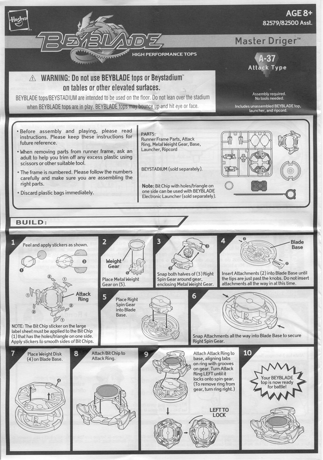 HASBRO Beyblade Master Driger User Manual