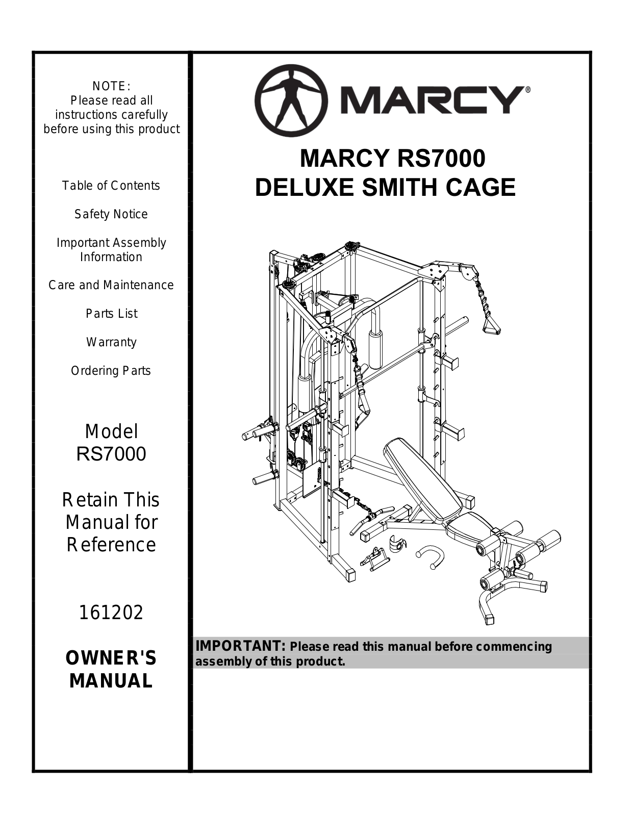 Marcy RS7000 Owner's Manual